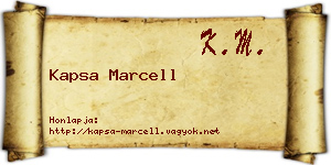 Kapsa Marcell névjegykártya
